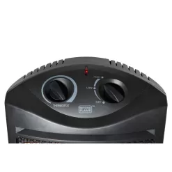 Beyond Flame 1500-Watt Black Electric Tower Quartz Infrared Space Heater with Thermostat