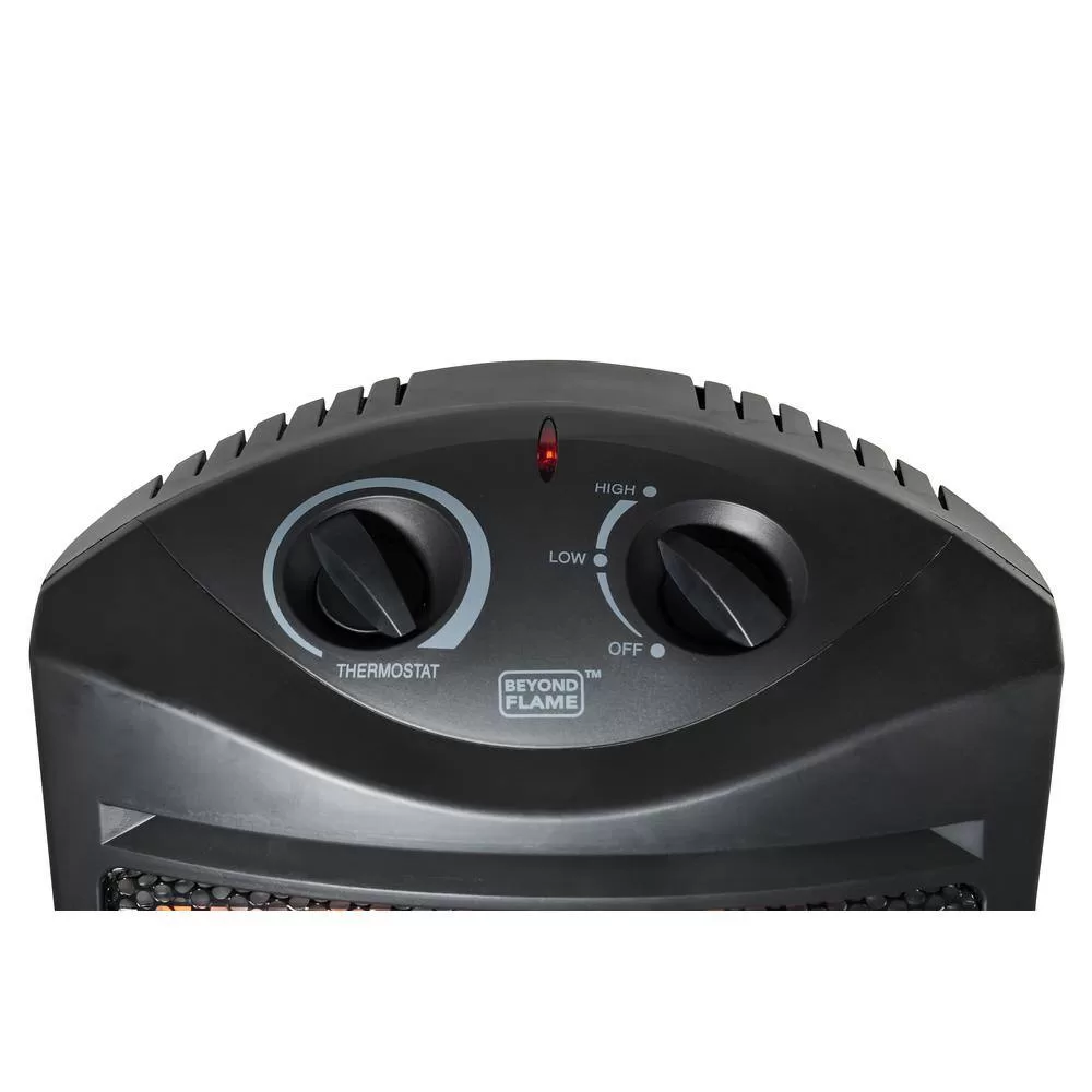 Beyond Flame 1500-Watt Black Electric Tower Quartz Infrared Space Heater with Thermostat