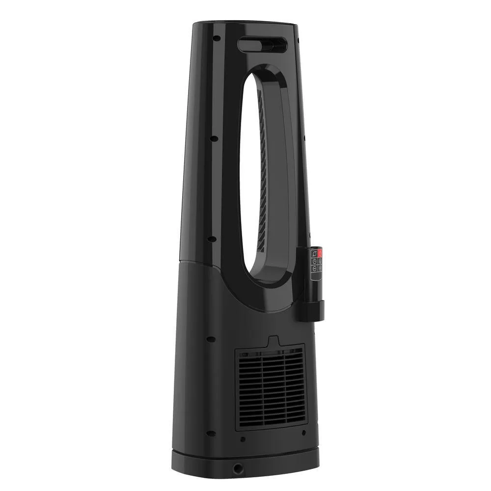 Lasko Bladeless 1500W 28 in. Black Electric Oscillating Tower Ceramic Space Heater with Remote Control and Digital Display