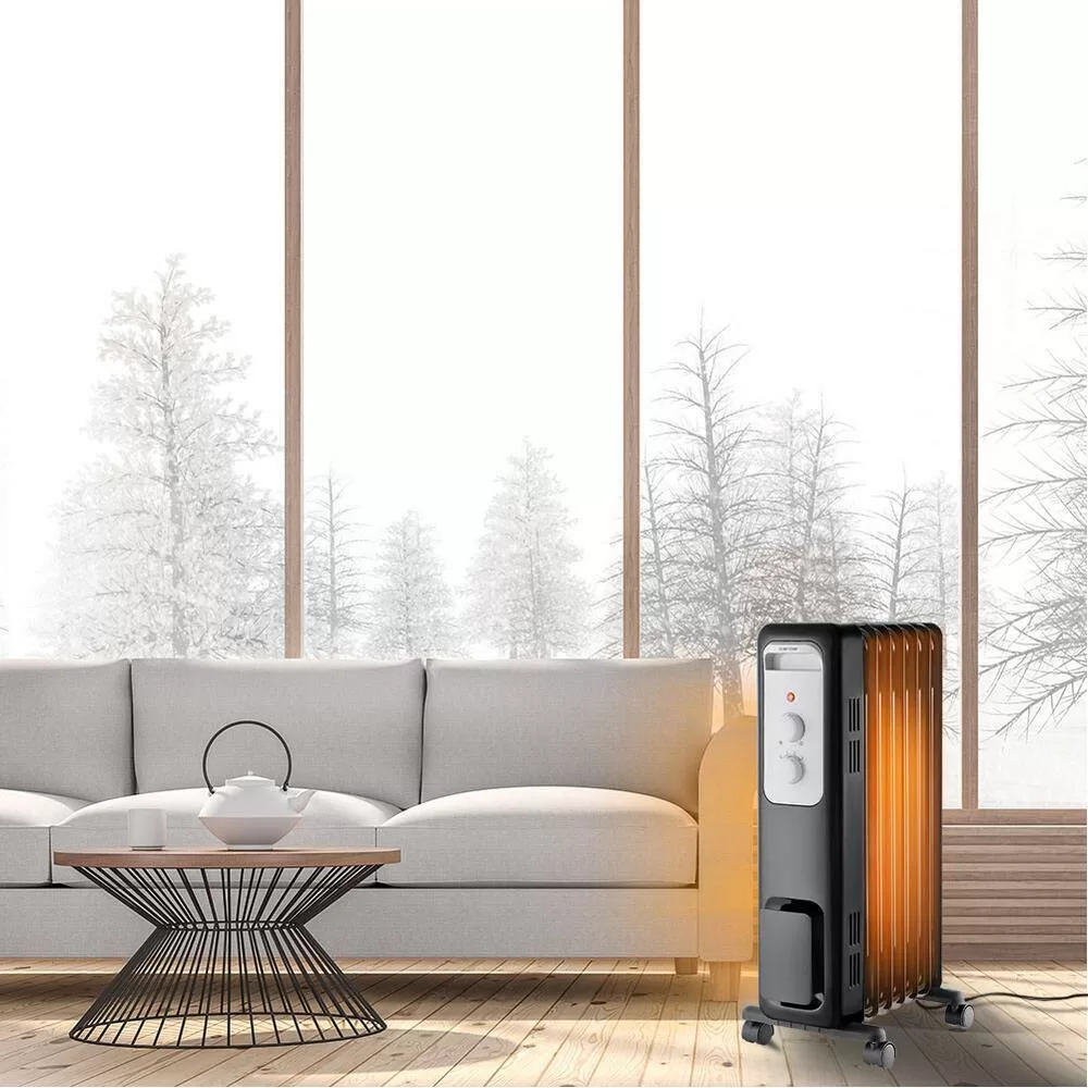 Pelonis 1,500-Watt Oil-Filled Radiant Electric Space Heater with Thermostat