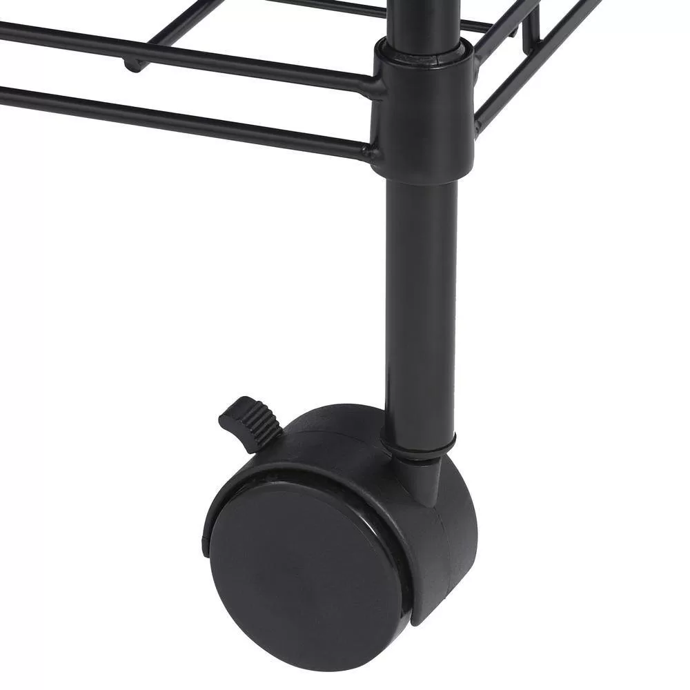 HOUSEHOLD ESSENTIALS 7119 33 in. H x 35 in. W x 18 in. D Black Metal 3-Cube Storage Organizer