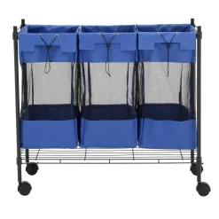 HOUSEHOLD ESSENTIALS 7119 33 in. H x 35 in. W x 18 in. D Black Metal 3-Cube Storage Organizer