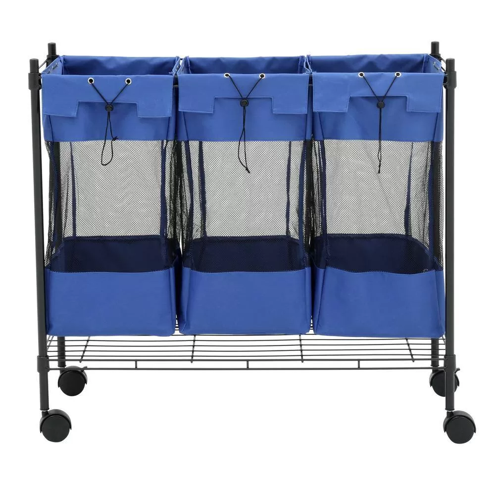HOUSEHOLD ESSENTIALS 7119 33 in. H x 35 in. W x 18 in. D Black Metal 3-Cube Storage Organizer