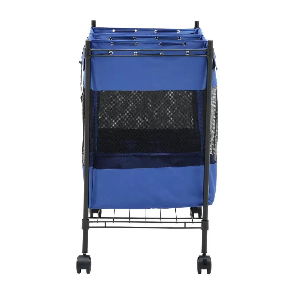 HOUSEHOLD ESSENTIALS 7119 33 in. H x 35 in. W x 18 in. D Black Metal 3-Cube Storage Organizer