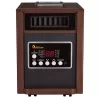 Dr Infrared Heater DR-998-walnut Electric Infrared Dual Heating System Space Heater with Humidifier, Oscillation Fan, and Remote Control in Walnut