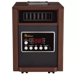 Dr Infrared Heater DR-998-walnut Electric Infrared Dual Heating System Space Heater with Humidifier, Oscillation Fan, and Remote Control in Walnut