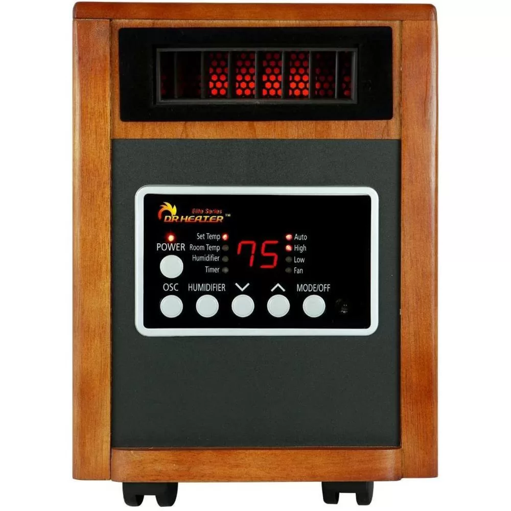 Dr Infrared Heater DR998 Elite Series 1500-Watt Dual Heating System Infrared Portable Heater with Built-In Ultrasonic Humidifier/Oscillating Fan