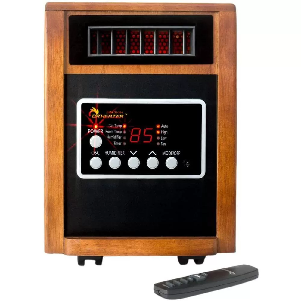 Dr Infrared Heater DR998 Elite Series 1500-Watt Dual Heating System Infrared Portable Heater with Built-In Ultrasonic Humidifier/Oscillating Fan