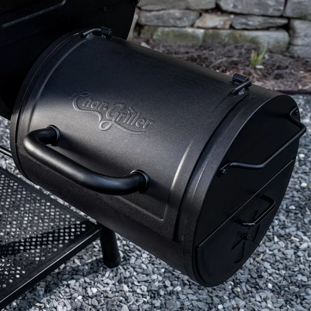 Char-Griller 92424 Portable Charcoal Grill or Side Fire Box in Black