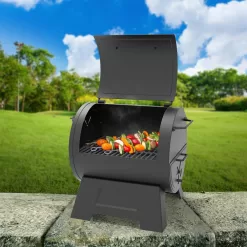 Char-Griller 92424 Portable Charcoal Grill or Side Fire Box in Black
