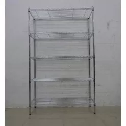 HDX HD1848-5LHCCPS 5-Tier Steel Wire Shelving Unit with Casters in Chrome (48 in. W x 72 in. H x 18 in. D)