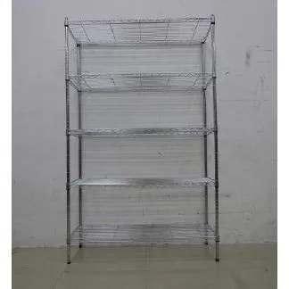 HDX HD1848-5LHCCPS 5-Tier Steel Wire Shelving Unit with Casters in Chrome (48 in. W x 72 in. H x 18 in. D)