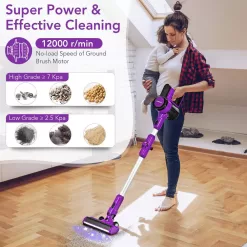 Costway GX10006US-PU Purple Cordless Bagless 3-in-1 Handheld Stick Vacuum Cleaner
