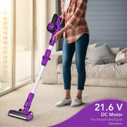 Costway GX10006US-PU Purple Cordless Bagless 3-in-1 Handheld Stick Vacuum Cleaner