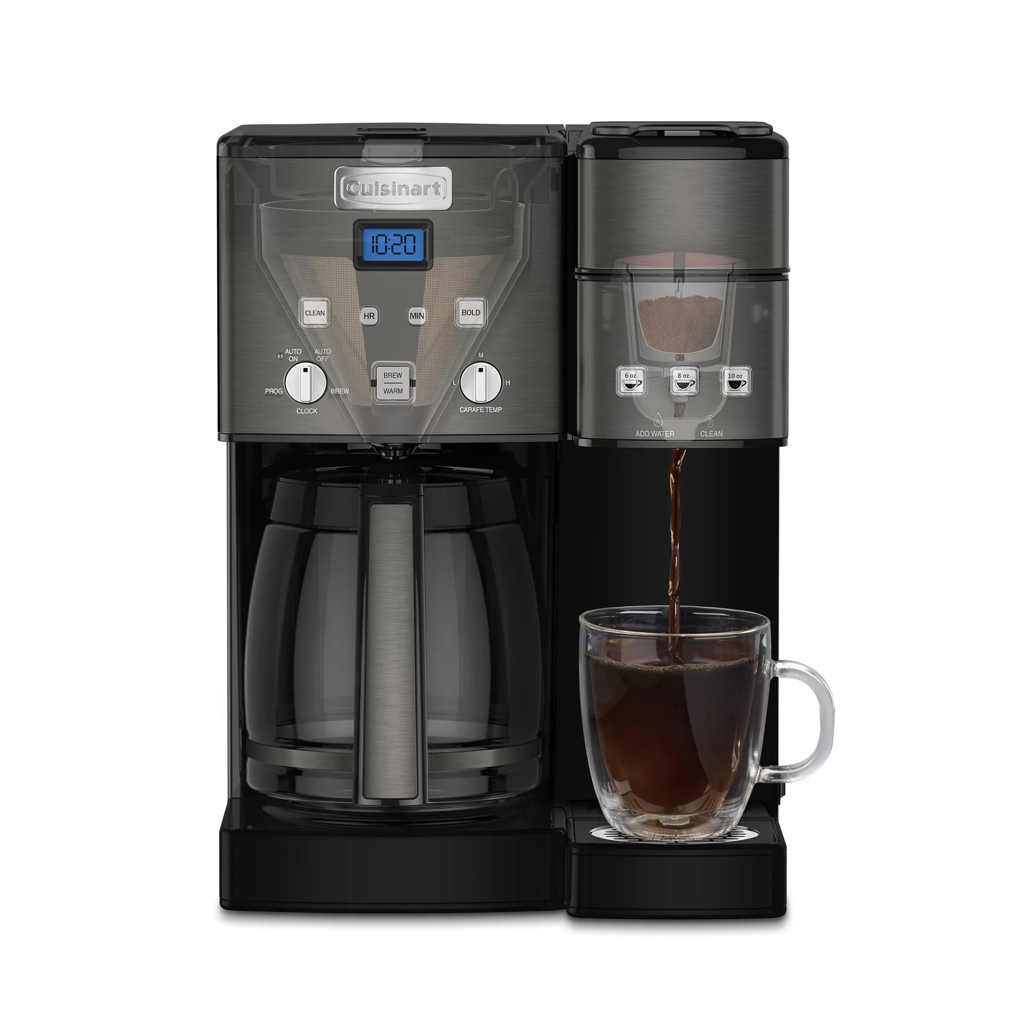 Cuisinart Coffee 12-Cup Center and Single-Serve Brewer with Glass Carafe - Black/Stainless Steel