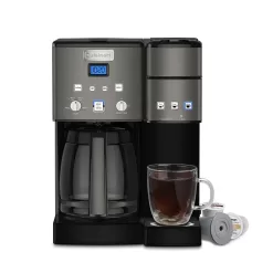 Cuisinart Coffee 12-Cup Center and Single-Serve Brewer with Glass Carafe - Black/Stainless Steel