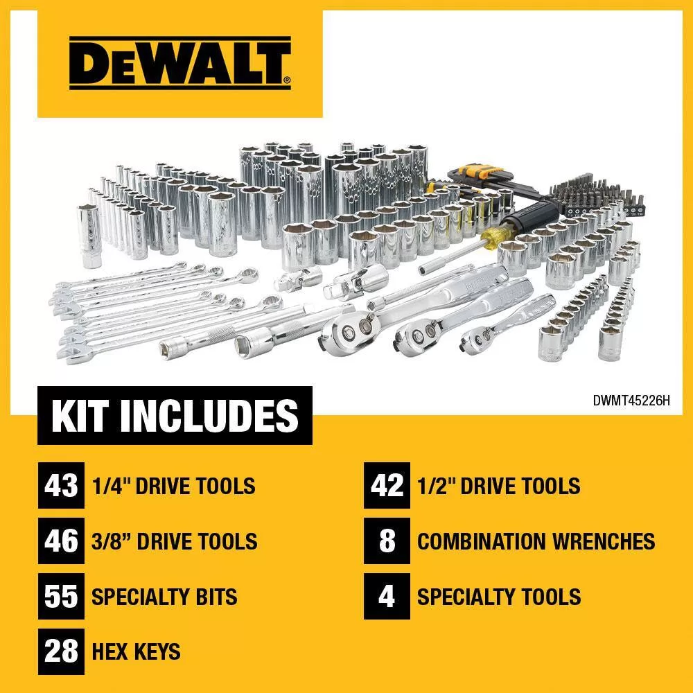 DEWALT Mechanics Tool Set (226-Piece) with TOUGHSYSTEM 2.0 22 in. Medium Tool Box