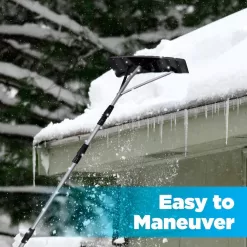 Gardenised Snow Rake Shovel for Roof Cleaning with 21 ft. Twist-N-Lock Extendable Lightweight Aluminum Handle