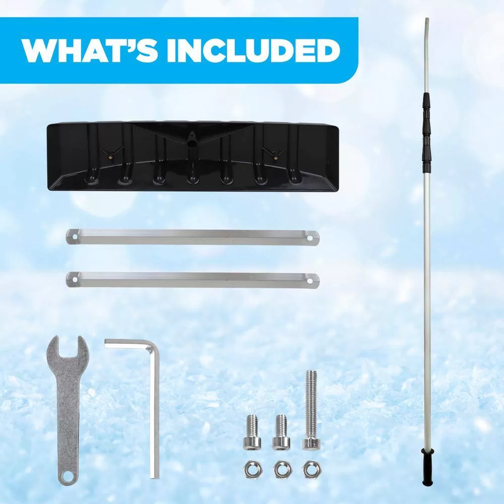 Gardenised Snow Rake Shovel for Roof Cleaning with 21 ft. Twist-N-Lock Extendable Lightweight Aluminum Handle