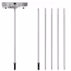 Gardenised Aluminum Snow & Leaf Removal Tool & Pusher Scraper with 24" Rolling Blade, 5-21' Telescoping Extendable Handle
