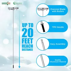 Gardenised Aluminum Snow & Leaf Removal Tool & Pusher Scraper with 24