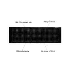Husky HOAA52B11 52 in. W to 72 in. W Gloss Black Adjustable Pegboard