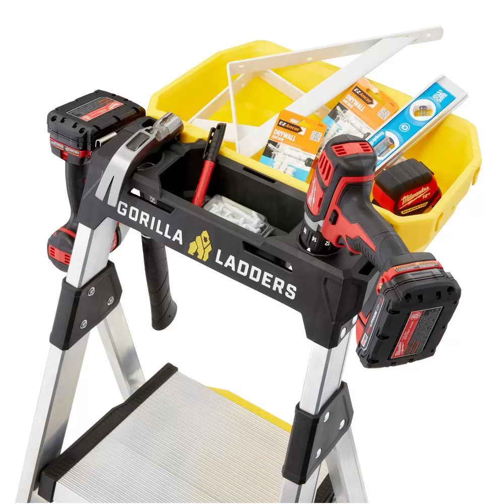 Gorilla Ladders 5.5 ft. Aluminum Dual Platform Heavy-Duty Ladder, 300 lb. Capacity Type IA Duty Rating