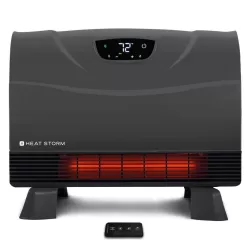 Heat Storm HS-1500-PHXG 1,500-Watt Gray Deluxe Indoor Floor to Wall Infrared Heater
