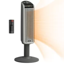 Lasko 5397 1500W 29 in. Gray Electric Pedestal Ceramic Oscillating Space Heater with Digital Display and Remote Control