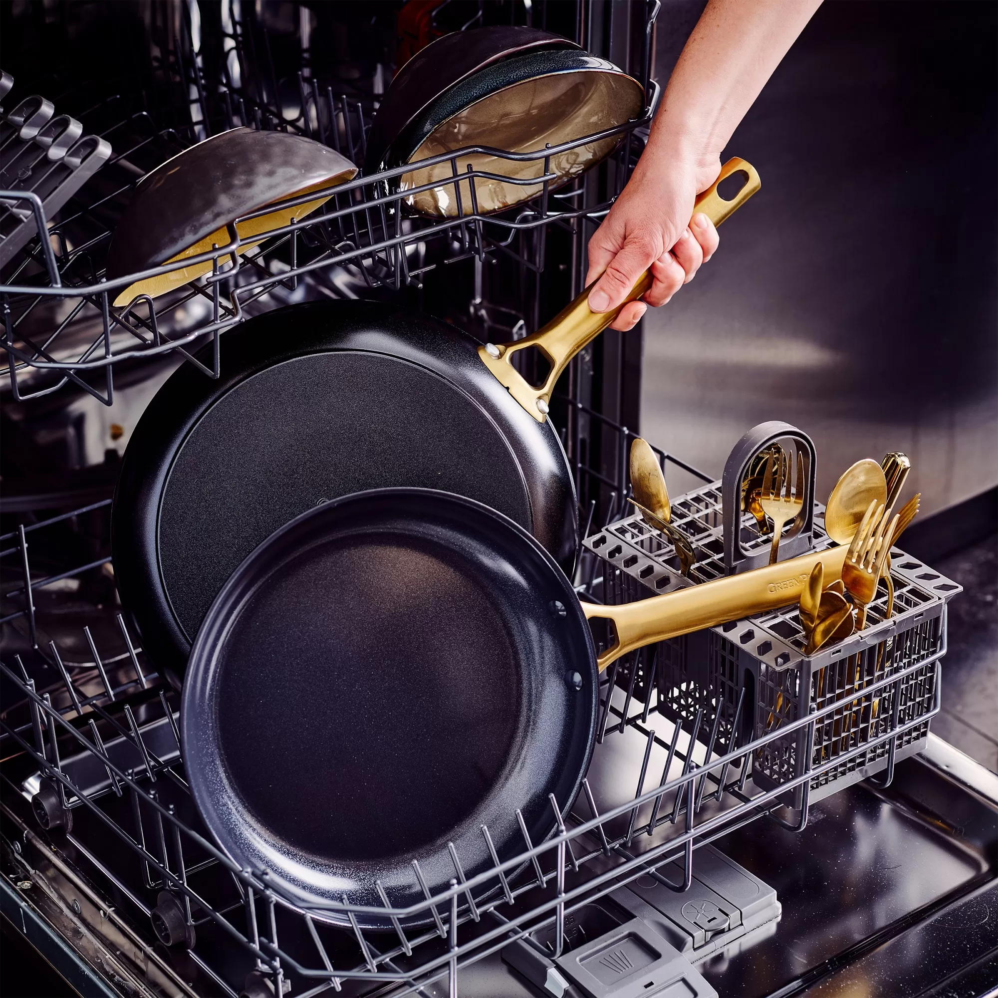 GreenPan Reserve Ceramic Nonstick Fry Pans, Set of 2 - Taupe