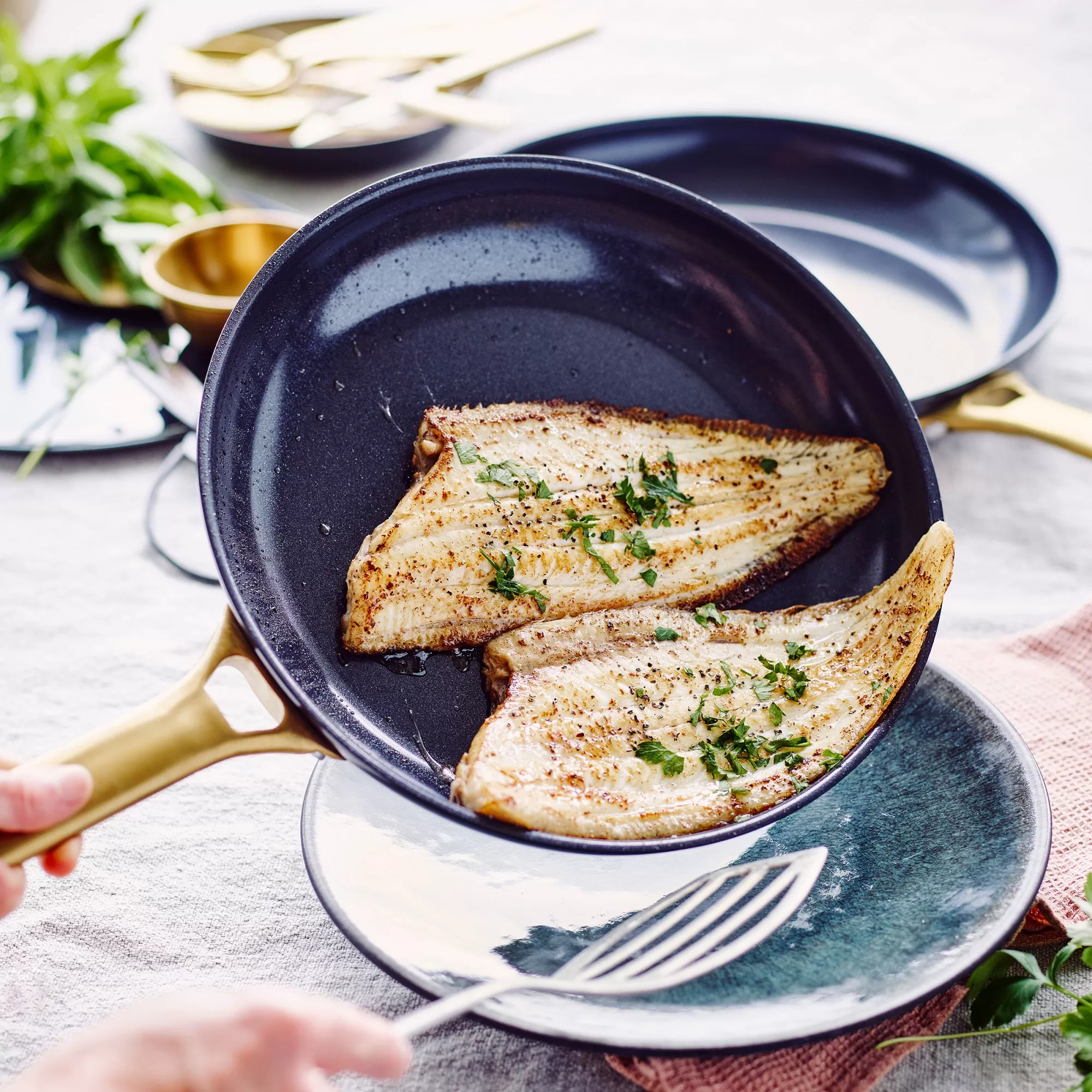 GreenPan Reserve Ceramic Nonstick Fry Pans, Set of 2 - Taupe