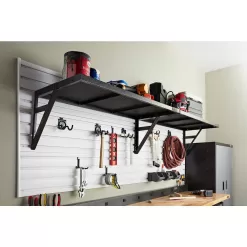 Gladiator GAWA45SFTG Premier Series 20 in. x 45 in. Metal Garage Wall Shelving in Hammered Granite