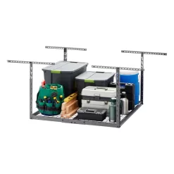 Gladiator GALS44M2KG GearLoft Hammered Granite Adjustable Height Overhead Garage Storage Rack (48 in W x 48 in D)