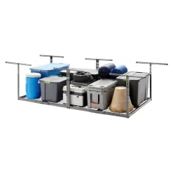 Gladiator GALS48M4JG GearLoft Hammered Granite Adjustable Height Overhead Garage Storage Rack (48 in W x 96 in D)