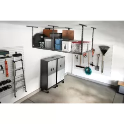 Gladiator GALS48M4JG GearLoft Hammered Granite Adjustable Height Overhead Garage Storage Rack (48 in W x 96 in D)