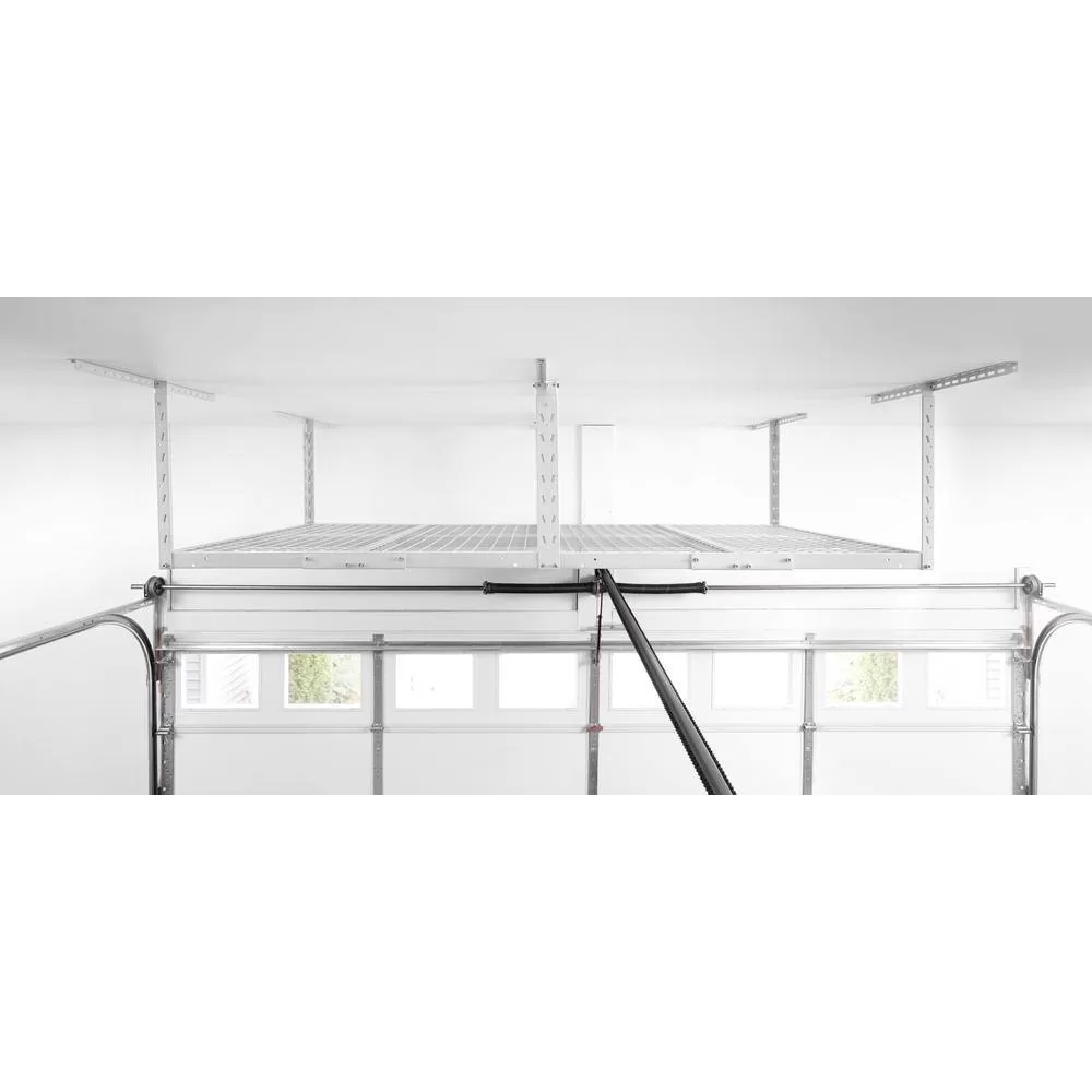Gladiator GALS48M4JW GearLoft Hammered White Adjustable Height Metal Overhead Storage Rack (48 in W x 96 in D)