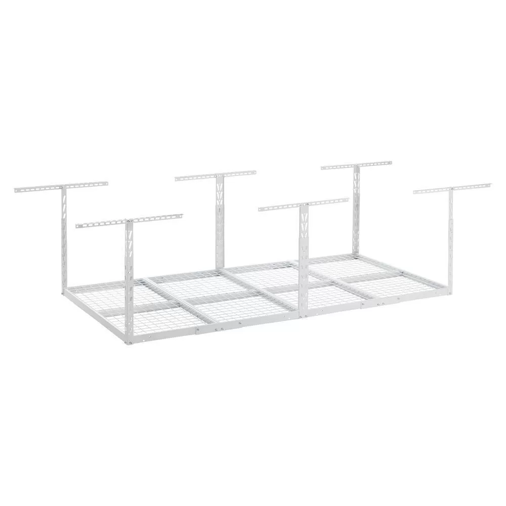 Gladiator GALS48M4JW GearLoft Hammered White Adjustable Height Metal Overhead Storage Rack (48 in W x 96 in D)
