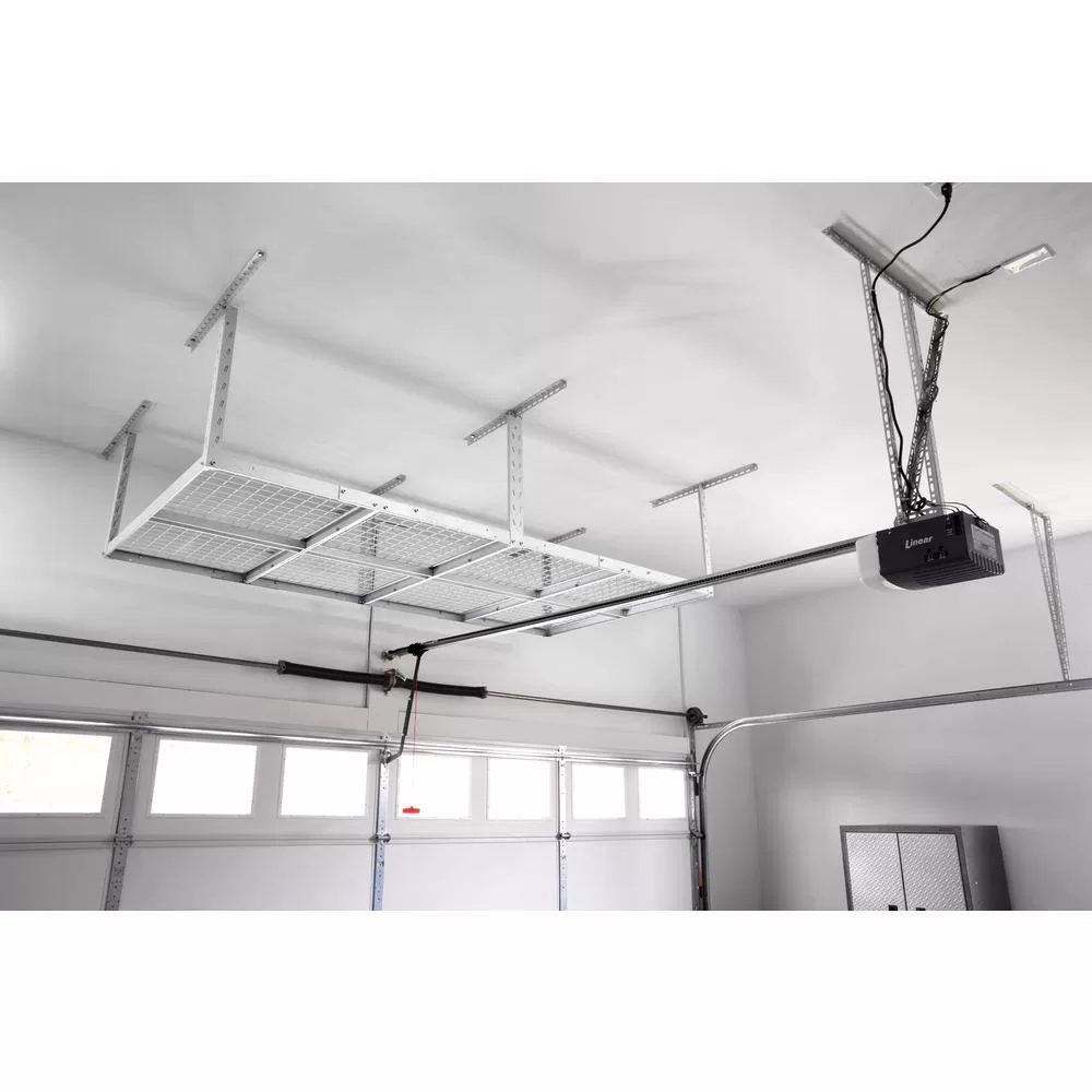 Gladiator GALS48M4JW GearLoft Hammered White Adjustable Height Metal Overhead Storage Rack (48 in W x 96 in D)