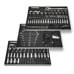 Husky 1/4 in., 3/8 in. and 1/2 in. 72-Tooth Ratchet Mechanics Tool Set with EVA (244-Piece)