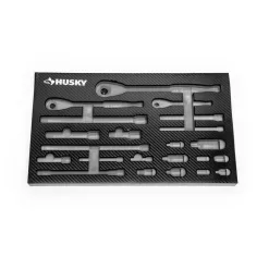 Husky 1/4 in., 3/8 in. and 1/2 in. 144-Position Ratchet and Accessory Set in EVA (22-Piece)