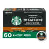 Starbucks Medium Roast K-Cup Coffee Pods with 2X Caffeine — for Keurig Brewers — 6 boxes (60 pods total)