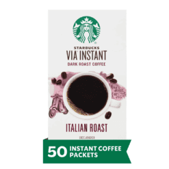 Starbucks VIA Instant Coffee—Dark Roast Coffee—Italian Roast—100% Arabica—1 box (50 packets)