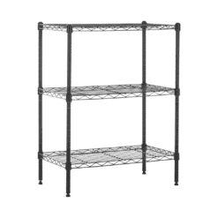 Amazon Basics 3-Shelf Narrow Adjustable, Heavy Duty Storage Shelving Unit , Black, 23.2"L x 13.4"W x 30"H