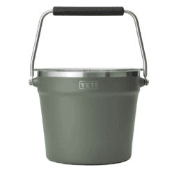 YETI Rambler Beverage Bucket, Double-Wall Vacuum Insulated Ice Bucket with Lid, Camp Green