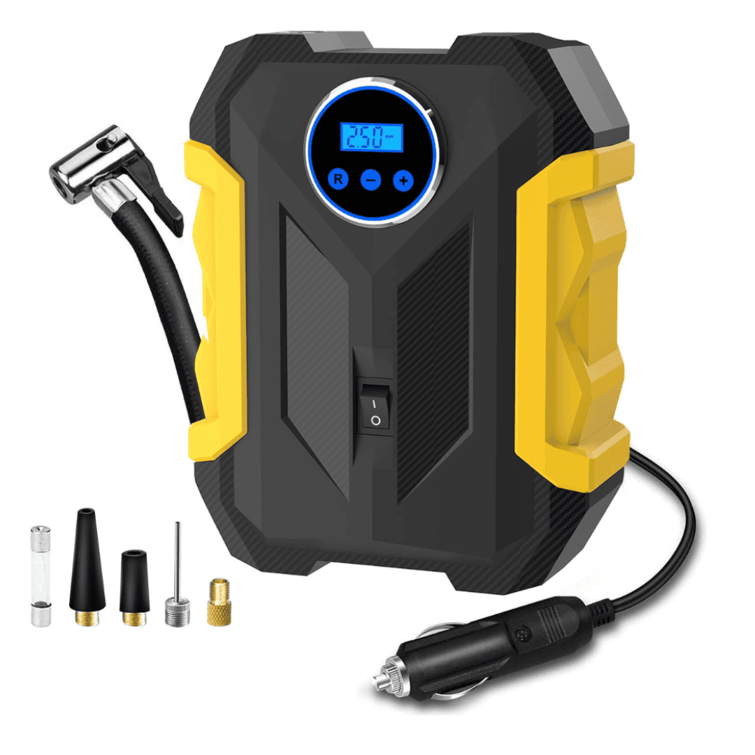 Digital Air Compressor for Car Auto Pump Portable Tire Inflator with LED Light DC 12V