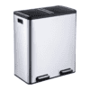 The Step N' Sort 18.5 Gallon Extra Large Capacity, Soft-Step, Dual Trash and Recycling Bin with Removable Inner Bins, Silver