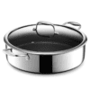 HexClad Hybrid Nonstick Sauté Pan and Lid, Chicken Fryer, 7-Quart, Dishwasher and Oven-Safe, Compatible with All Cooktops