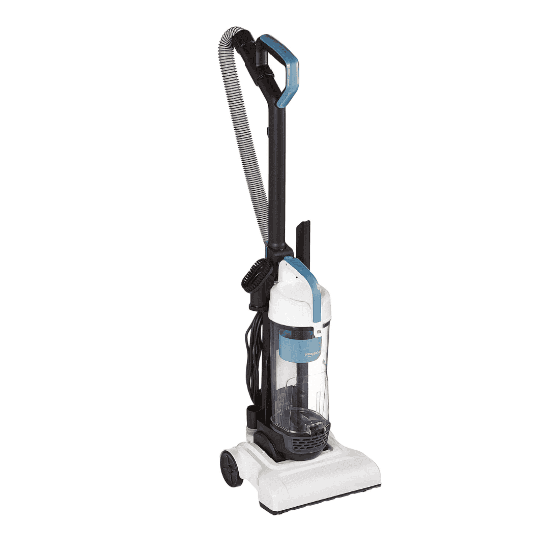 Amazon Basics Upright Bagless Lightweight Vacuum Cleaner, Black and White