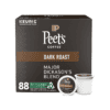 Peet's Coffee, Dark Roast K-Cup Pods for Keurig Brewers - Major Dickason's Blend 88 Count (4 Boxes of 22)