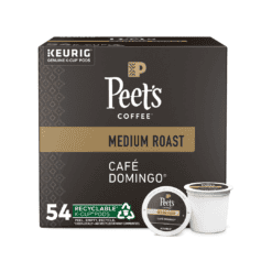 Peet's Coffee, Medium Roast K-Cup Pods for Keurig Brewers - Café Domingo 54 Count (1 Box of 54 Pods)